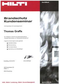 Brandschutz I Brandschutz - Seminar I Hilti I Zertifikat I Graffa_Thomas I 2014.05.23_1