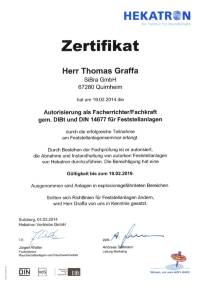 FSA I DIN14677 - Sachkundiger I Hekatron I Zertifikat I Graffa_Thomas I 2014.02.19_1